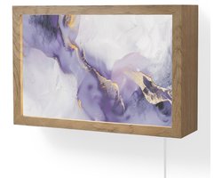Wandlamp 30x20 cm - Oplaadbaar - Paars - Modern - Marmer - Abstract - Wandlampen binnen woonkamer - Slaapkamer lamp met kabel - Decoratieve nachtlamp - Vloerlamp snoer