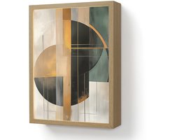 Wandlamp 30x40 cm - Oplaadbaar - Abstract - Goud - Brons - Groen - Vormen - Modern - Wandlampen binnen woonkamer - Slaapkamer lamp - Decoratieve nachtlamp - Vloerlamp draadloos