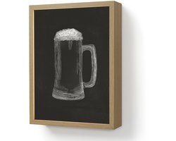 Wandlamp 30x40 cm - Oplaadbaar - Bierpul - Schuim - Krijttekening - Wandlampen binnen woonkamer - Slaapkamer lamp - Decoratieve nachtlamp - Vloerlamp draadloos