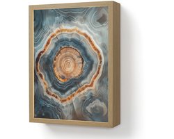 Wandlamp 30x40 cm - Oplaadbaar - Cirkel - Ringen - Steen - Tinten - Wandlampen binnen woonkamer - Slaapkamer lamp - Decoratieve nachtlamp - Vloerlamp draadloos