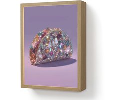 Wandlamp 30x40 cm - Oplaadbaar - Edelstenen - Glitters - Paars - Kleurrijk - Wandlampen binnen woonkamer - Slaapkamer lamp - Decoratieve nachtlamp - Vloerlamp draadloos