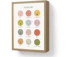 Wandlamp 30x40 cm - Oplaadbaar - Gevoelens - Leren voor kinderen - Educatief - Kleuren - Wandlampen binnen woonkamer - Slaapkamer lamp - Decoratieve nachtlamp - Vloerlamp draadloos