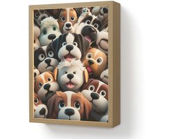 Wandlamp 30x40 cm - Oplaadbaar - Hond - Dieren - Patronen - Bruin - Meisjes - Jongens - Wandlampen binnen woonkamer - Slaapkamer lamp - Decoratieve nachtlamp - Vloerlamp draadloos
