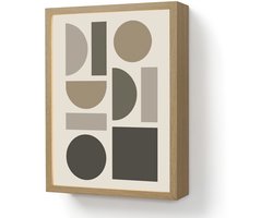 Wandlamp 30x40 cm - Oplaadbaar - Natuurlijke tinten - Grafisch - Verticale compositie - Wandlampen binnen woonkamer - Slaapkamer lamp - Decoratieve nachtlamp - Vloerlamp draadloos