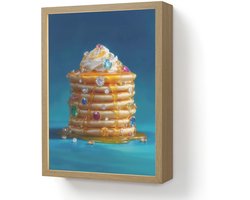 Wandlamp 30x40 cm - Oplaadbaar - Pannenkoeken - Steentjes - Glitter - Slagroom - Wandlampen binnen woonkamer - Slaapkamer lamp - Decoratieve nachtlamp - Vloerlamp draadloos