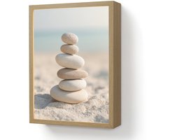 Wandlamp 30x40 cm - Oplaadbaar - Stenen - Stapel - Zand - Zee - Wandlampen binnen woonkamer - Slaapkamer lamp - Decoratieve nachtlamp - Vloerlamp draadloos