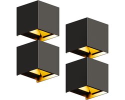 Wandlamp - 4 pack - Werkt op netstroom - 3000K - Voor binnen en buiten - Buitenlamp - Vivid Green