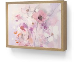 Wandlamp 40x30 cm - Oplaadbaar - Bloemen - Lila - Watercolor - Kunst - Wandlampen binnen woonkamer - Slaapkamer lamp - Decoratieve nachtlamp - Vloerlamp draadloos