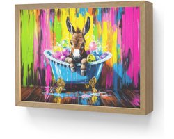 Wandlamp 40x30 cm - Oplaadbaar - Ezel - Badkuip - Roze - Schuim - Wandlampen binnen woonkamer - Slaapkamer lamp - Decoratieve nachtlamp - Vloerlamp draadloos