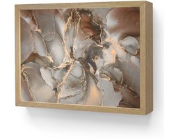Wandlamp 40x30 cm - Oplaadbaar - Grijs - Goud - Marmer - Marmerlook - Wandlampen binnen woonkamer - Slaapkamer lamp - Decoratieve nachtlamp - Vloerlamp draadloos