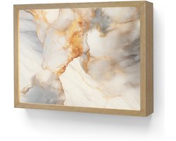 Wandlamp 40x30 cm - Oplaadbaar - Marmer - Grijs - Goud - Wandlampen binnen woonkamer - Slaapkamer lamp - Decoratieve nachtlamp - Vloerlamp draadloos