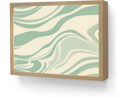 Wandlamp 40x30 cm - Oplaadbaar - Organische lijnen - Mintgroen - Marmer - Wandlampen binnen woonkamer - Slaapkamer lamp - Decoratieve nachtlamp - Vloerlamp draadloos
