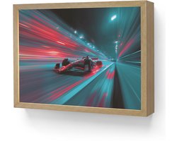 Wandlamp 40x30 cm - Oplaadbaar - Raceauto - Rood - Snelheid - Wandlampen binnen woonkamer - Slaapkamer lamp - Decoratieve nachtlamp - Vloerlamp draadloos