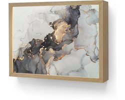 Wandlamp 40x30 cm - Oplaadbaar - Zwart - Marmer - Luxe - Goud - Wandlampen binnen woonkamer - Slaapkamer lamp - Decoratieve nachtlamp - Vloerlamp draadloos