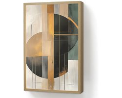 Wandlamp 40x60 cm - Oplaadbaar - Abstract - Goud - Brons - Groen - Vormen - Modern - Wandlampen binnen woonkamer - Slaapkamer lamp - Decoratieve nachtlamp - Vloerlamp draadloos