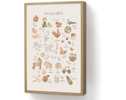 Wandlamp 40x60 cm - Oplaadbaar - Alfabet - Boerderij - Educatief - Letters leren voor kinderen - Dieren - Wandlampen binnen woonkamer - Slaapkamer lamp - Decoratieve nachtlamp - Vloerlamp draadloos