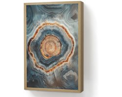 Wandlamp 40x60 cm - Oplaadbaar - Cirkel - Ringen - Steen - Tinten - Wandlampen binnen woonkamer - Slaapkamer lamp - Decoratieve nachtlamp - Vloerlamp draadloos