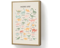 Wandlamp 40x60 cm - Oplaadbaar - Dinosaurus alfabet - Leren voor kinderen - Dino's - Educatief - Wandlampen binnen woonkamer - Slaapkamer lamp - Decoratieve nachtlamp - Vloerlamp draadloos