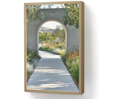 Wandlamp 40x60 cm - Oplaadbaar - Doorkijk - Pad - Beton - Landschap - Wandlampen binnen woonkamer - Slaapkamer lamp - Decoratieve nachtlamp - Vloerlamp draadloos