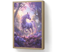 Wandlamp 40x60 cm - Oplaadbaar - Eenhoorn - Paars - Sprookje - Fantasy dier - Wandlampen binnen woonkamer - Slaapkamer lamp - Decoratieve nachtlamp - Vloerlamp draadloos