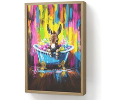 Wandlamp 40x60 cm - Oplaadbaar - Ezel - Badkuip - Roze - Schuim - Wandlampen binnen woonkamer - Slaapkamer lamp - Decoratieve nachtlamp - Vloerlamp draadloos