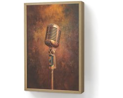 Wandlamp 40x60 cm - Oplaadbaar - Microfoon - Bruin - Klassiek - Wandlampen binnen woonkamer - Slaapkamer lamp - Decoratieve nachtlamp - Vloerlamp draadloos