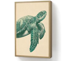 Wandlamp 40x60 cm - Oplaadbaar - Schildpad - Sierlijk - Groen - Schild - Wandlampen binnen woonkamer - Slaapkamer lamp - Decoratieve nachtlamp - Vloerlamp draadloos