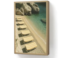 Wandlamp 40x60 cm - Oplaadbaar - Strandbedden - Zee - Stenen - Baai - Wandlampen binnen woonkamer - Slaapkamer lamp - Decoratieve nachtlamp - Vloerlamp draadloos