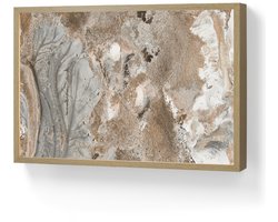 Wandlamp 60x40 cm - Oplaadbaar - Abstract - Marmer - Wit - Bruin - Marmerlook - Wandlampen binnen woonkamer - Slaapkamer lamp - Decoratieve nachtlamp - Vloerlamp draadloos