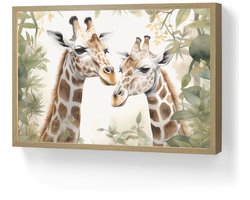 Wandlamp 60x40 cm - Oplaadbaar - Dieren - Giraffe - Bladeren - Kinderen - Wandlampen binnen woonkamer - Slaapkamer lamp - Decoratieve nachtlamp - Vloerlamp draadloos