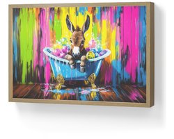 Wandlamp 60x40 cm - Oplaadbaar - Ezel - Badkuip - Roze - Schuim - Wandlampen binnen woonkamer - Slaapkamer lamp - Decoratieve nachtlamp - Vloerlamp draadloos