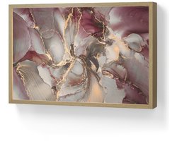 Wandlamp 60x40 cm - Oplaadbaar - Goud - Marmer - Paars - Wandlampen binnen woonkamer - Slaapkamer lamp - Decoratieve nachtlamp - Vloerlamp draadloos