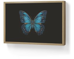 Wandlamp 60x40 cm - Oplaadbaar - Vlinder - Blauw - Contrast - Wandlampen binnen woonkamer - Slaapkamer lamp - Decoratieve nachtlamp - Vloerlamp draadloos