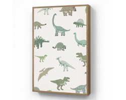 Wandlamp 60x90 cm - Oplaadbaar - Dino - Groen - Jongens - Dinosaurus - Blauw - Wandlampen binnen woonkamer - Slaapkamer lamp - Decoratieve nachtlamp - Vloerlamp draadloos