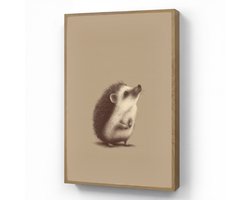 Wandlamp 60x90 cm - Oplaadbaar - Egel - Snuitje - Bruin - Stekels - Wandlampen binnen woonkamer - Slaapkamer lamp - Decoratieve nachtlamp - Vloerlamp draadloos