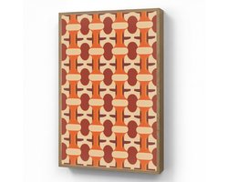 Wandlamp 60x90 cm - Oplaadbaar - Geometrisch - Retro - Oranje - Wandlampen binnen woonkamer - Slaapkamer lamp - Decoratieve nachtlamp - Vloerlamp draadloos