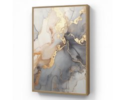 Wandlamp 60x90 cm - Oplaadbaar - Marmer - Zwart - Goud - Wit - Wandlampen binnen woonkamer - Slaapkamer lamp - Decoratieve nachtlamp - Vloerlamp draadloos
