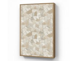 Wandlamp 60x90 cm - Oplaadbaar - Mozaïek - Stenen - Beige - Wandlampen binnen woonkamer - Slaapkamer lamp - Decoratieve nachtlamp - Vloerlamp draadloos