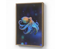 Wandlamp 60x90 cm - Oplaadbaar - Octopus - Stippen - Blauw - Zee - Wandlampen binnen woonkamer - Slaapkamer lamp - Decoratieve nachtlamp - Vloerlamp draadloos