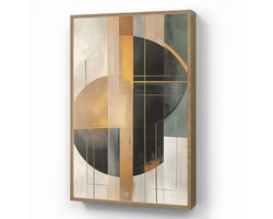 Wandlamp 70x100 cm - Oplaadbaar - Abstract - Goud - Brons - Groen - Vormen - Modern - Wandlampen binnen woonkamer - Slaapkamer lamp - Decoratieve nachtlamp - Vloerlamp draadloos