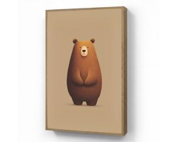 Wandlamp 70x100 cm - Oplaadbaar - Beer - Minimalistisch - Bruin - Wandlampen binnen woonkamer - Slaapkamer lamp - Decoratieve nachtlamp - Vloerlamp draadloos