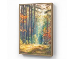 Wandlamp 70x100 cm - Oplaadbaar - Bos - Zon - Natuur - Herfst - Wandlampen binnen woonkamer - Slaapkamer lamp - Decoratieve nachtlamp - Vloerlamp draadloos