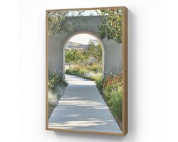 Wandlamp 70x100 cm - Oplaadbaar - Doorkijk - Pad - Beton - Landschap - Wandlampen binnen woonkamer - Slaapkamer lamp - Decoratieve nachtlamp - Vloerlamp draadloos