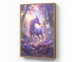 Wandlamp 70x100 cm - Oplaadbaar - Eenhoorn - Paars - Sprookje - Fantasy dier - Wandlampen binnen woonkamer - Slaapkamer lamp - Decoratieve nachtlamp - Vloerlamp draadloos