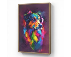Wandlamp 70x100 cm - Oplaadbaar - Hond - Kleurrijk - Dier - Dierenhoofd - Wandlampen binnen woonkamer - Slaapkamer lamp - Decoratieve nachtlamp - Vloerlamp draadloos