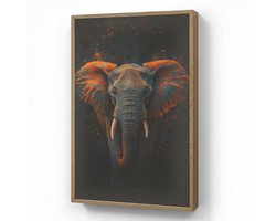 Wandlamp 70x100 cm - Oplaadbaar - Olifant - Oranje - Oren - Wandlampen binnen woonkamer - Slaapkamer lamp - Decoratieve nachtlamp - Vloerlamp draadloos