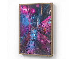 Wandlamp 70x100 cm - Oplaadbaar - Stad - Neon - Nacht - Roze - Graffiti - Wandlampen binnen woonkamer - Slaapkamer lamp - Decoratieve nachtlamp - Vloerlamp draadloos
