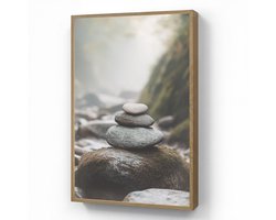 Wandlamp 70x100 cm - Oplaadbaar - Stenen - Stapel - Natuur - Wandlampen binnen woonkamer - Slaapkamer lamp - Decoratieve nachtlamp - Vloerlamp draadloos