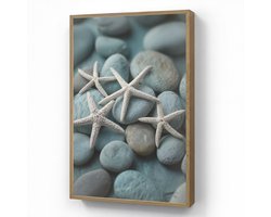 Wandlamp 70x100 cm - Oplaadbaar - Zeesterren - Stenen - Wit - Wandlampen binnen woonkamer - Slaapkamer lamp - Decoratieve nachtlamp - Vloerlamp draadloos