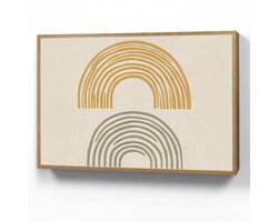 Wandlamp 90x60 cm - Oplaadbaar - Bogen - Lijnen - Oranje - Minimalistisch - Wandlampen binnen woonkamer - Slaapkamer lamp - Decoratieve nachtlamp - Vloerlamp draadloos